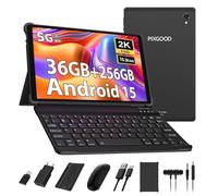 PIXGOOD 2K Tablet 10.4 Pulgadas, Android 15, 36GB RAM+256GB ROM (2TB TF), Octa-Core, INCELL 2000 * 1200, 5G WiFi, 8000mAh, 13MP+8MP, GPS, Tablet con Teclado ect (Negro)