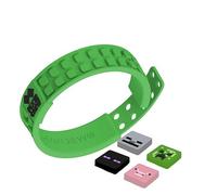 PIXIE CREW Pulsera Minecraft De Silicona Verde Ajustable Incluye 4 multipíxeles De Cerdo, Esqueleto, Creeper y Enderman 2x2 Reutilizables Accesorio Decorativo Para Niños Niñas
