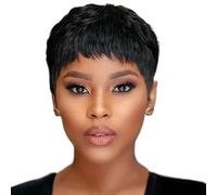 Pixie Cut Wig Human Hair Wigs Black Short Wigs for Black Women Human Hair Human 3 pulgadas Natural Natural Look Pixie Cut Lace Lace Front Wig con flequillo Relativo Cabello humano.