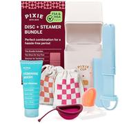 Pixie Discos Menstruales Set - 2 discos reutilizables con aplicador, esterilizador, gel de lavado íntimo y bolsa - Libre de metal y toxinas - Fácil aplicación similar a un tampón