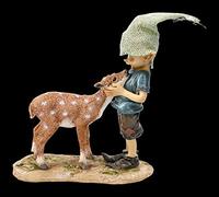 Pixie Kobold Figura con Cervato - Bambi Y Yo Gnomo Enano Decoración
