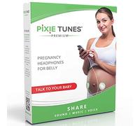 Pixie Tunes Sistema de bocinas Baby Bump para reproducir sonido, música y hablar con su bebé en el útero desde cualquier teléfono móvil, tableta y dispositivo de audio portátil. Blanco