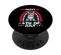 Pixiebob Cat Happy 4th of July Patriotic American Cats Lover PopSockets PopGrip Adhesivo