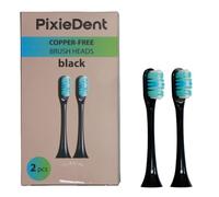 PixieDent 2 cabezales de cepillo sónicos negros libres de cobre PixieDent Diamond, color negro original