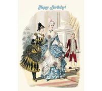 PIXILUV Tarjeta de felicitación de feliz cumpleaños ~ Fancy Old Times People at a Palace ~ Tarjeta de felicitación de cumpleaños de dibujos animados divertida vintage