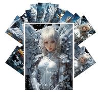 PIXILUV Tarjetas postales vintage (24 piezas de 4 x 6 pulgadas cada una) Mujeres hermosas con alas plateadas Cyberpunk Vintage Postales retro tarjeta de felicitación libro ilustración reimpresión