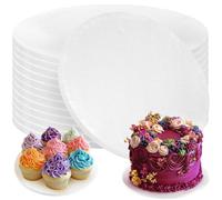 PixiPy Tablas para Tartas - 10 pulgadas / 25 cm, Redondas, Blancas, Paquete de 12 - Bandeja de Cartón para Tambores - Base para Exhibición de Tartas en Niveles - Círculos Inferiores Gruesos