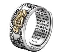 Pixiu Charms Anillo Feng Shui Amuleto Riqueza Suerte Abierto Ajustable Anillos joyería Mujeres Hombres Unisex joyería Anillo de Dedo Regalo Fashion in Practical