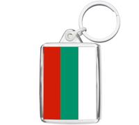 Pixly® Llavero de bandera de Bulgaria, llavero de recuerdo búlgaro, transparente, M