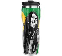 Pixly® Taza térmica de viaje Bob Marley Jamaica para café, té, capacidad de 400 ml, Raggae Rasta Art Rastafarian divertido regalo