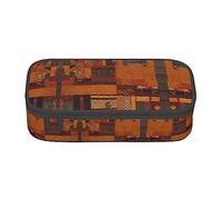 PIXOLE Caja de lápices con estampado de bandera estadounidense, estuche para lápices, estuche de papelería para escuela, oficina, estuche para lápices para adultos, Patchwork textil africano, Talla única, Organizador de bolsas