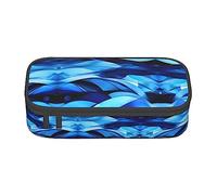 PIXOLE Caja de lápices con estampado de elefante africano, estuche para lápices, estuche de papelería para escuela, oficina, estuche para lápices para adultos, Azul abstracto, Talla única, Organizador