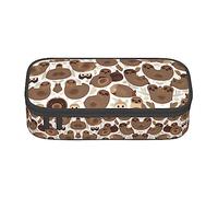 PIXOLE Caja de lápices con estampado verde camuflado, estuche para lápices, estuche de papelería para escuela, oficina, estuche para lápices para adultos, Perezoso marrón, Talla única, Organizador de bolsas