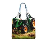 PIXOLE Cool Drum Set Print Canvas Tote Bags Shopping Bag,Stylish Tote Bag Reusable Grocery Bag,for Women Shopping, Tractor de granja de la empresa, Talla única