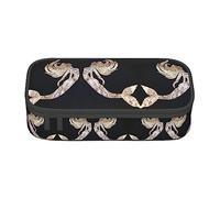 PIXOLE Estuche para lápices con estampado de calavera floral negra, estuche para lápices, estuche de papelería para escuela, oficina, estuche para lápices para adultos, Sirena negra, Talla única,