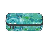 PIXOLE Estuche para lápices con estampado de galaxia espacial de universo azul, estuche de papelería para escuela, oficina, estuche para lápices para adultos, Textura de pintura al óleo azul, Talla única, Organizador de bolsas
