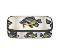 PIXOLE Estuche para lápices con estampado de perros y carlino de dibujos animados, estuche para lápices, estuche de papelería para escuela, oficina, estuche para lápices para adultos, Fly Yellow Fish, Talla única, Organizador de bolsas