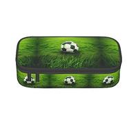 PIXOLE Hammerhead - Estuche para lápices con estampado de tiburones, estuche de papelería para escuela, oficina, estuche para lápices para adultos, Green Grass Soccer, Talla única, Organizador de bolsas