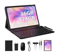 PIXPEAK Tablet 10 Pulgadas Android 14.0 con 5G WiFi Tablet, 36GB RAM+128GB ROM(1TB Ampliable), Octa Core 2.0 GHz Tableta, 8000mAh, 5MP+8MP, FHD, WLAN, Bluetooth, GPS, Tablet con Teclado ect (Gris)