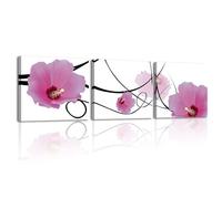 Piy Painting 3 Piezas Flora Moderna Cuadros Decorativos Salon Flor Minimalista Impresiones De Lienzo Rosa Laminas Pare Pared Posters Dormitorios Quadros Decoração Pasillo Oficina 30×30cm/12×12inch