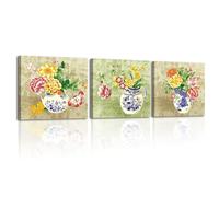 Piy Painting 3 Piezas Impresiones Sobre Lienzo Flor En Un Jarrón Retro Quadros Decoração Sala Imagen Impresión Pintura Cuadros Decoracion Dormitorios Modernos Cuarto De Baño Cocina Comedor 30×30cm