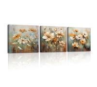 Piy Painting 3pcs Floral Abstracto Cuadros Decorativos Salon Flores Silvestres Plantas Impresiones De Lienzo Colorido Laminas Decorativas Pared Dormitorios Quadros Pasillo Oficina 30×30cm
