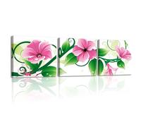 Piy Painting 3Pcs Impresiones Sobre Lienzo Flores Rosas Gráfica Decoracion De Pared Flores Imágenes Pintura con Marco Cuadro en Lienzo Cuadros Decoracion Salon Dormitorios Cocina Oficina 30x30 cm