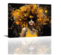 Piy Painting Arte Mural En Lienzo, Pinturas Modernas, Poste De Arte Amarillo, Impresión Abstracta, Impresiones En Lienzo Para Dormitorio Entrada Vestíbulo Cafetería, Marco Interior, 30X40 CM