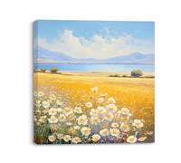 Piy Painting Cuadro en Lienzo de Paisaje Natural, Cuadros Flores Blancas, Impresiones de Lienzo Arte Enmarcado, Cuadro Decoracion Cuadros Modernos para Salón Oficina Escaleras Sala de Yoga 30x30cm