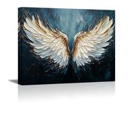 Piy Painting Cuadro En Lienzo, Impresión En Lienzo Blanco, Cuadros Arte Pared Ala De Pluma, Lienzo Cuadro, Fácil De Colgar Para Baño Entrada Pasillo Cafe Decoracion Pared, 30x40 cm, Marco Interior