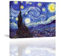 Piy Painting Cuadro en Lienzo Reproducción Starry Night by Van Gogh Pinturas murales Paisaje Abstracto Decoración Impresiones de Lienzo para Sala de Estar Decoración de Dormitorio 30x40cm