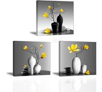 PIY PAINTING Impresión en Lienzo Sobre Elegantes Orquídeas Florale Imágenes Pintura con Marco Listo para Colgar 3 Pieza Pintura de Lienzo Moderno Arte Mural Para Decorar Sala de Yoga Cafetería 30x30cm