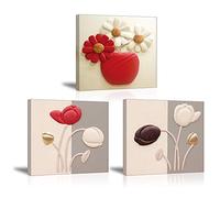 Piy Painting Impresión sobre lienzo Tulipanes Elegantes, Pintura Flor de Margarita Representa el amor Puro Cuadro Listo Colgante para Art Deco Pared Baño Regalo de Navidad 3 x 30 x 30 cm