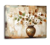 Piy Painting Lienzo De Flores, Cuadros Decoración Artística Vintage, Flores En Un Jarrón, Impresión Sobre Lienzo, Fácil De Colgar Para Salón Entrada Cafetería Comedor, Fácil De Colgar, 30X40 CM