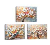Piy Painting Lienzo De Flores, Cuadros En Lienzo Naranja, Romántico Cuadro Decorativo, Impresión Sobre Lienzo Para Sala De Estar Sala De Reuniones Vestíbulo Cafetería, 3x30x40 cm (90x40 cm)