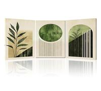 Piy Painting Lienzo Verde, Cuadro Decorativo Minimalista, Impresiones En Lienzo, Fácil De Colgar Para Salón Baño Entrada Pasillo Cafetería, 3X30X40 CM/90X40 CM, Marco Interior