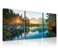 Piy Painting Pintura Mural Naturaleza, Cuadro Artístico, Impresión Artística Del Amanecer, Cuadros Murales, Fácil De Colgar Para Sala De Estar Oficina Aula Sala De Reuniones, 3 Piezas 30x40 cm