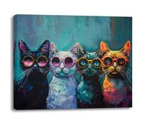 PIY PAINTING Pintura sobre lienzo de animales, impresión sobre lienzo de gatito, fácil de colgar, para dormitorio, salón, oficina, baño, entrada, 30 x 40 cm