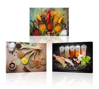 PIY PAINTING Pintura Sobre Lienzo Especia y Cuchara, Impresiones Murales En Lienzo Modernas, Cuadros De Pimienta Sobre Lienzo, Cuadro Impresión Para Cocina Hogar Hotel Bar, 3 Piezas 58 X40cm (58X40cm)