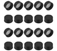 PIYANYO Cubierta de resina fenólica negra de 20 mm, calibre interior de 20 mm con arandela de espuma blanca para productos químicos diarios, botellas de alimentos, 20 unidades