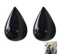 PIYYQNY Coat Hooks 2 Piezas Perchero Con Forma De Gota De Agua Perchero De Pared Gancho Decorativo Para Montar En La Pared Para Colgar Ropa Toallas Mochilas Correas Para Perros(Negro 80mm)
