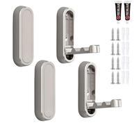 PIYYQNY Colgador 4 Piezas Perchero Invisible De Aleación De Zinc Ganchos De Pared Plegables De Metal Para Decoraciones De Pared En El Baño Cocina Armario Perchero Detrás De La Puerta(74mm)