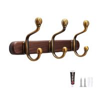 PIYYQNY Gancho Sombrero Perchero De Nogal Percheros Con Estante Perchero De Pared De Madera Maciza Vintage Para Detrás De Puertas Armarios Dormitorios Cocinas(293mm)