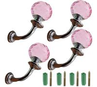 PIYYQNY Perchero De Entrada Para Pared Gancho Para Abrigos De Aleación De Zinc Rosa Gancho Para Abrigos De Pared Con Bola Retro Gancho Para Cocina Baño Dormitorio(Cromo Brillante 73mm)
