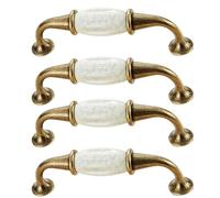 PIYYQNY Pomos Y Tiradores 4 Piezas Tiradores De Cerámica Craquelados Tiradores Para Gabinetes Vintage Para Cajones De Muebles Antiguos Accesorios De Ferretería Para El Hogar(Bronce Vintage 96mm)