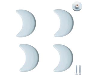 PIYYQNY Tiradores Armario 4 Piezas Tiradores De Cerámica Para Habitación Infantil Pomos De Cajón Con Dibujos Animados Para Armarios Gabinetes Cajones De Tocador(Azul Luna 60mm)