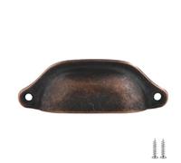 PIYYQNY Tiradores Armarios 12 Piezas Manijas De Cajón Vintage En Forma De Concha De Cobre Rojo 100 mm Estilo Tocador Antiguo Para Armarios Puertas De Ropero Baño Y Otros Muebles