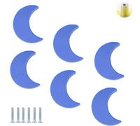 PIYYQNY Tiradores Muebles 6 Piezas Tirador Para Habitación Infantil Pomo De Cajón Azul Claro Silicona Anticolisión Apto Para Dormitorio Puerta De Armario Tocador Decoración Del Hogar (Luna 51mm)