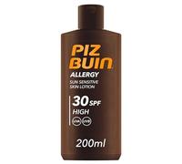 PIZ BUIN Allergy Sun Sensitive Skin Lotion FPS 30 (200 ml), protector solar corporal con FP30, protección solar alta para pieles sensibles, loción corporal con filtros UVA/UVB