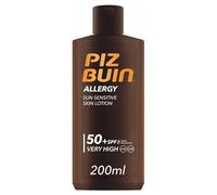 PIZ BUIN Allergy Sun Sensitive Skin Lotion FPS 50 (200 ml), protector solar corporal con FP50, protección solar muy alta para pieles sensibles, loción corporal con filtros UVA/UVB